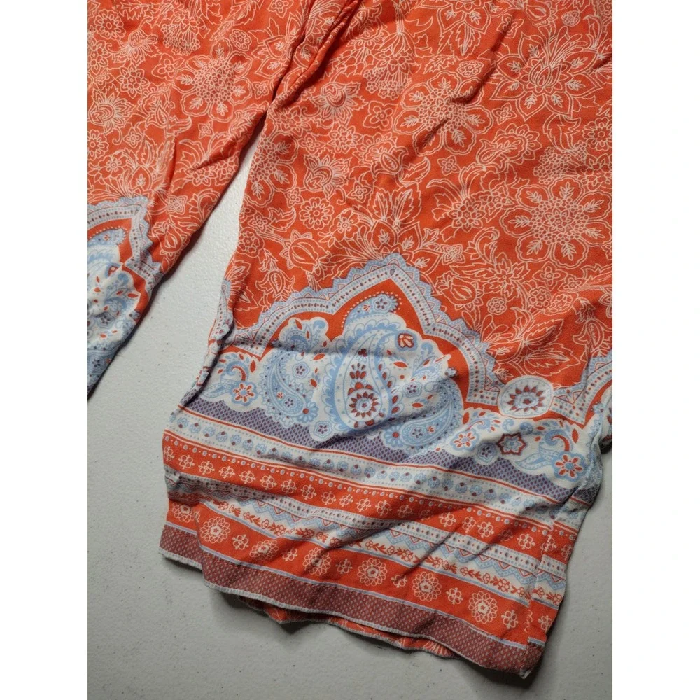 btween Girls Orange Floral Print Palazzo Pants‎ Size 6